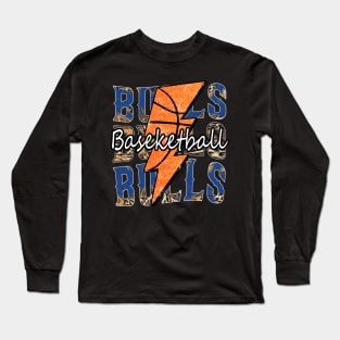 Graphic Basketball Bulls Proud Name Vintage Long Sleeve T-Shirt